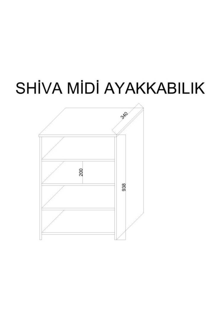 Kuzeylife Shiva Midi 2 Kapaklı Ayakkabılık - 4