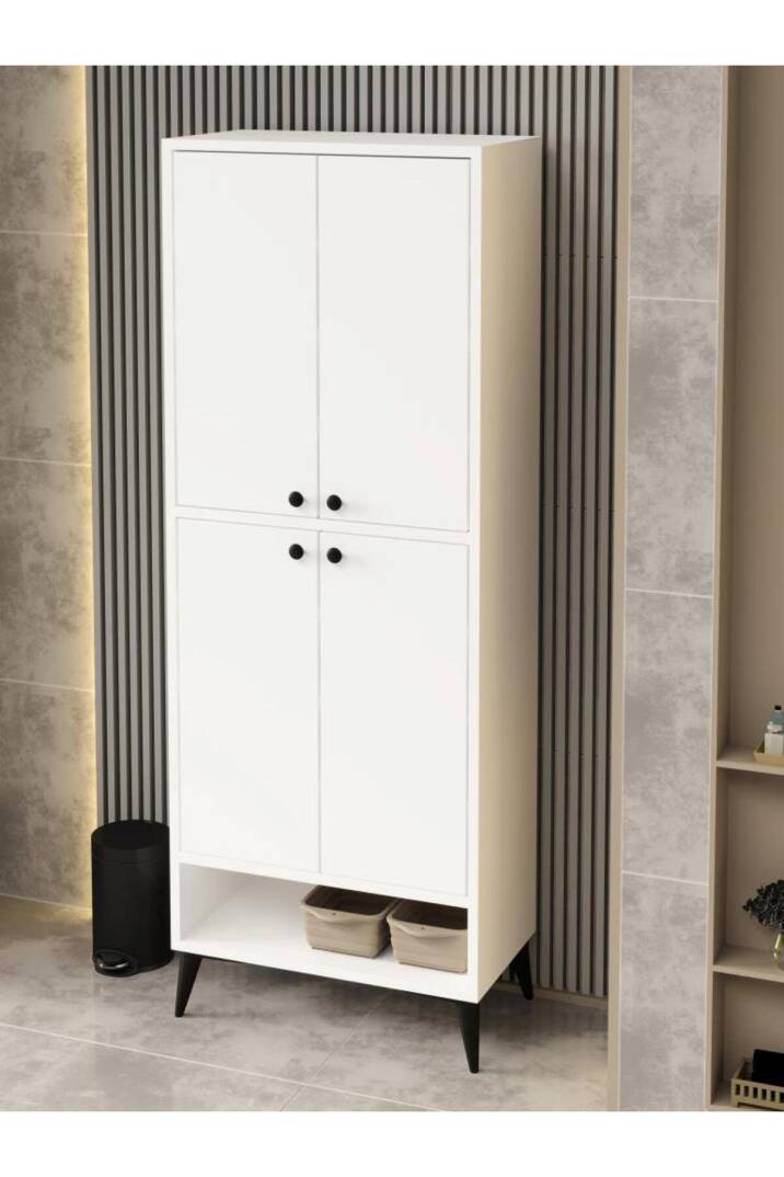 Kuzeylife Stepra 4 Kapaklı 9 Raflı Çok Amaçlı Dolap – Ayakkabılık & Kiler Dolabı - 6