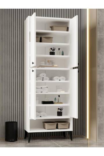 Kuzeylife Stepra 4 Kapaklı 9 Raflı Çok Amaçlı Dolap – Ayakkabılık & Kiler Dolabı - 7